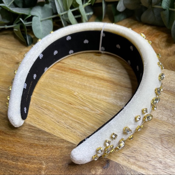 NWT Lele Sadoughi - Ivory Crystal Padded Headband - Picture 5 of 13